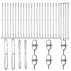 vidaXL Fence Post Other 26 pcs Grey 1.26 x 1.26 x 35.43 in Steel