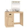 vidaXL Dressing Table with LED Sonoma Oak 35.4x19.7x52.2" Engineered Wood