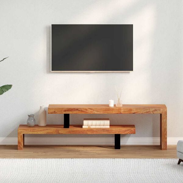 vidaXL TV Stand Unique natural wood grain Solid Acacia Wood Medium