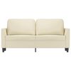 vidaXL 2-Seater Sofa Cream 75% PVC, 20% Polyester, 5% Cotton, Metal, Foam