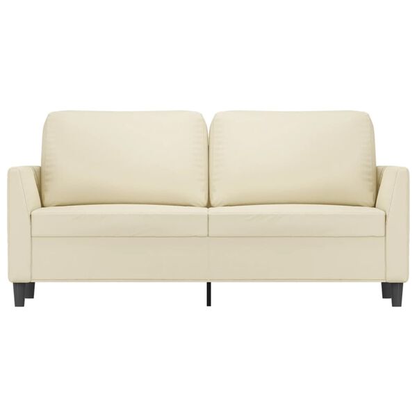 vidaXL 2-Seater Sofa Cream 75% PVC, 20% Polyester, 5% Cotton, Metal, Foam