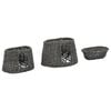 vidaXL 3 Piece Cat Basket Set with Cushions Grey 18.5x13.4x23.6" Natural Willow