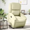 vidaXL Stand Up Recliner Chair Cream Real leather, metal, plywood Medium
