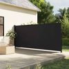 vidaXL Retractable Side Awning Black 100% polyester with PU coating