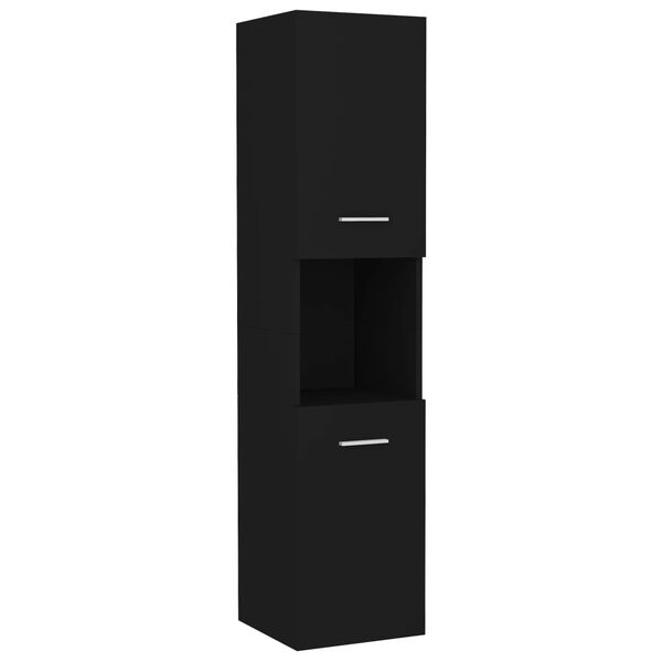 vidaXL Bathroom Furniture Set Black, White Engineered wood, Ceramic Medium