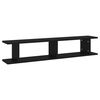 vidaXL Wall Shelf Set of 2 Black Engineered wood Wall Shelf