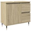 vidaXL Bathroom Furniture Set Sonoma oak Engineered wood, iron Medium