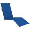 vidaXL Patio Deck Chair Royal Blue Cushion Solid Acacia Wood, 100% Polyester