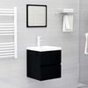 vidaXL Sink Cabinet With Basin Black, White Engineered Wood, Ceramic Small