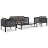 vidaXL Corner Sofa Anthracite Poly rattan, aluminum, polyester Durable