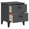 vidaXL Bedside Table Anthracite Grey Engineered Wood with Plastic Handles