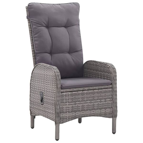 vidaXL Dining Set Grey Solid acacia wood, Poly rattan, Steel 7 Piece Set