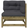 vidaXL Patio Sofa with Cushions 2-Seater Impregnated Wood Pine