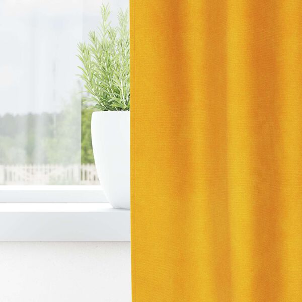 vidaXL Blackout Curtains 2 pcs Mustard Yellow 55.12 x 55.12 in Velvet