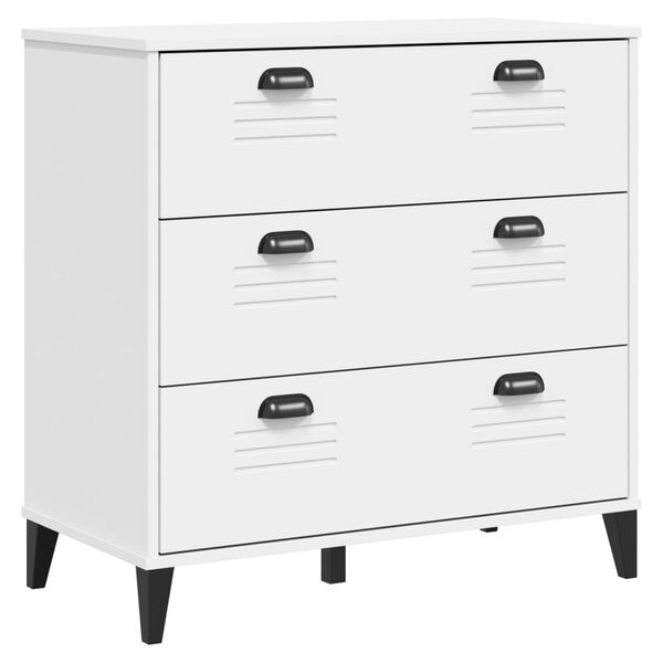 vidaXL Drawer Chest White Engineered wood, plastic 31.5 x 15.7 x 31.5 in