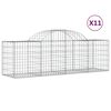 vidaXL Gabion Basket Set of 11 Silver Galvanized iron 78.7x19.7x31.5 in