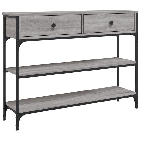 vidaXL Console Table Gray sonoma Engineered wood, metal