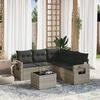 vidaXL Garden Sofa Set Light Grey, Dark Grey PE rattan Large Foldable