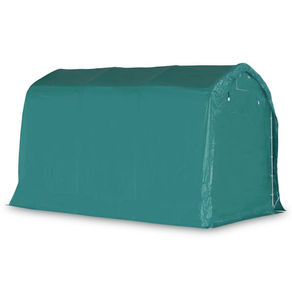 vidaXL Garage Tent Dark Green 100% PVC cover, Galvanized steel frame