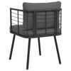 vidaXL Patio Chairs 2 pcs with Cushions Black Poly Rattan