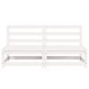 vidaXL Wooden Middle Sofa White Solid pinewood Compact Modular