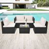 vidaXL Garden Furniture Set Black, Cream White