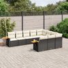vidaXL Garden Sofa Set Black, Cream White