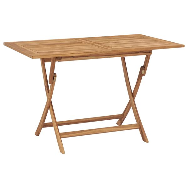 vidaXL Dining Table Teak Solid Teak wood Medium Foldable