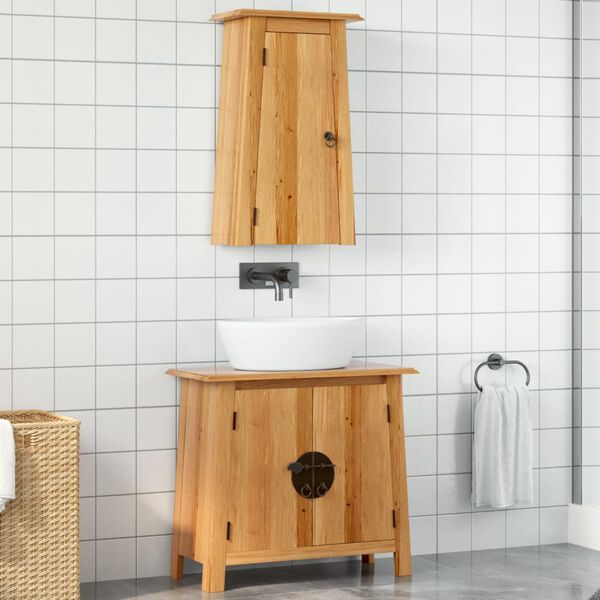 vidaXL Bathroom Furniture Set Wood Solid pine wood Medium