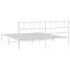 vidaXL Bed Frame White Powder-Coated Steel 72.0x84.0 in Bed Frame