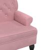 vidaXL Bench Pink Velvet (100% polyester), plywood, solid rubber wood, foam
