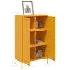 vidaXL Highboard Mustard Yellow Steel 26.8x15.4x44.5 in Industrial