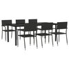 vidaXL Garden Dining Set Black Poly Rattan and Steel Standard Durable