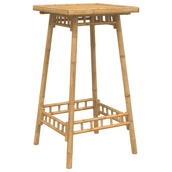 vidaXL Outdoor Bar Table Bamboo Tall Footrest Outdoor Bar Table Square