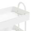 vidaXL 3-Tier Trolley White 16.9"x13.4"x31.1" Steel