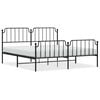 vidaXL Bed Frame Black Powder-Coated Steel Full Bed Frame Rectangular