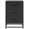 vidaXL Bedside Cabinet Black Engineered Wood 15.7 x 13.6 x 23.6 in