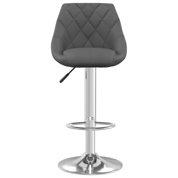 vidaXL Bar Stool Set of 2 Dark Grey Velvet (100% polyester), chromed steel