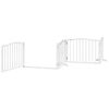 vidaXL Dog Gate Set of 10 White Poplar Wood Large Foldable Dog Gate