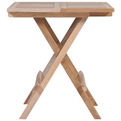 vidaXL Folding Bistro Table 23.6"x23.6"x25.6" Solid Teak Wood