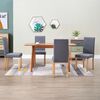 vidaXL Dining Chair Set of 4 Light Gray Fabric and Rubber Wood Medium