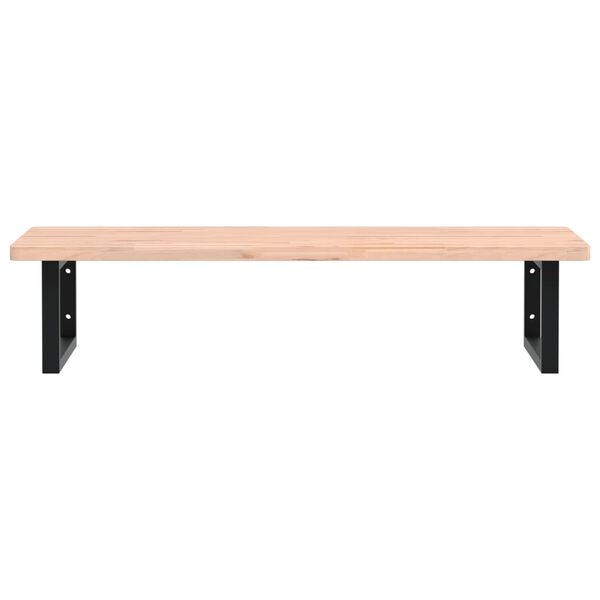 vidaXL Basin Shelf Beech and Black Solid beech wood and steel
