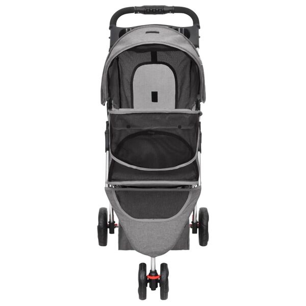 vidaXL Dog Stroller Grey 300D Oxford fabric, steel Medium Foldable