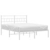 vidaXL Metal Bed Frame White Steel 47.2x78.7 in Metal Bed Frame