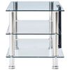 vidaXL TV Stand Transparent Tempered Glass and Stainless Steel