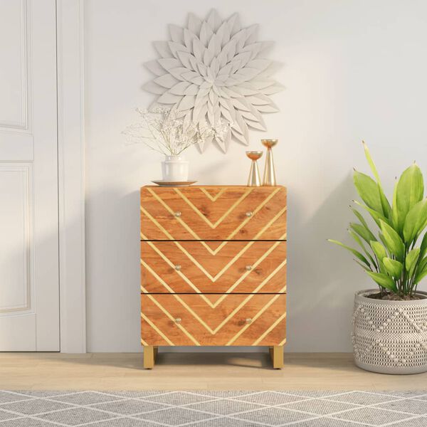vidaXL Side Cabinet Brown Solid Mango Wood Medium Side Cabinet