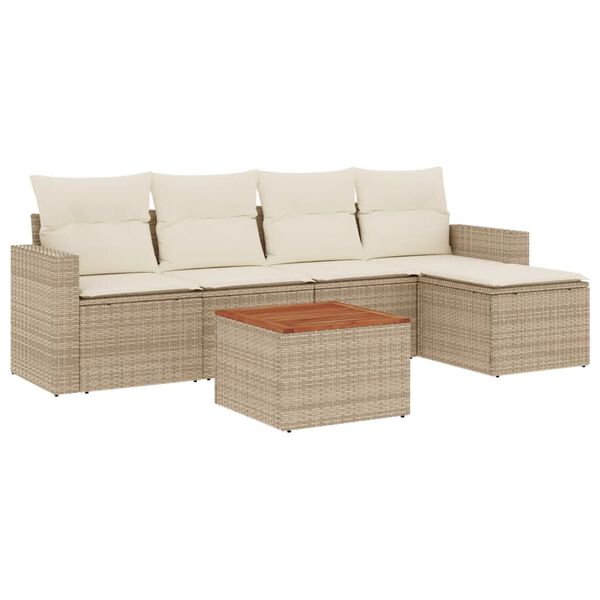 vidaXL Garden Sofa Set Beige