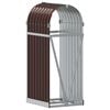 vidaXL Log Holder Brown 15.7"x17.7"x39.4" Galvanized Steel