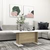 vidaXL Coffee Table White and Sonoma Oak Engineered Wood