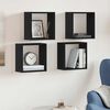 vidaXL Wall Cube Shelves 4 pcs Black Oak 11.8x5.9x11.8" Engineered Wood